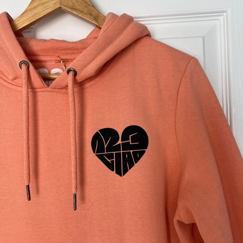 123Ciao Peach Hoodie Sweatshirt | Heart Logo Graphic | NWT | Size S - Picture 2 of 9